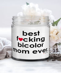 Funny Bicolor Cat Candle B3st F-cking Bicolor Mom Ever 9oz Vanilla Scented Candles Soy Wax