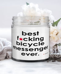 Funny Bicycle Messenger Candle B3st F-cking Bicycle Messenger Ever 9oz Vanilla Scented Candles Soy Wax