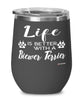 Funny Biewer Terrier Dog Wine Glass Life Is Better With A Biewer Terrier 12oz Stainless Steel