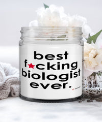 Funny Biologist Candle B3st F-cking Biologist Ever 9oz Vanilla Scented Candles Soy Wax