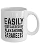 Funny Bird Mug Easily Distracted By Alexandrine Parakeets Coffee Mug 11oz White