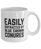 Funny Bird Mug Easily Distracted By Blue Crown Conures Coffee Mug 11oz White
