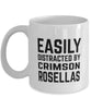 Funny Bird Mug Easily Distracted By Crimson Rosellas Coffee Mug 11oz White