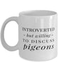Funny Bird Mug Introverted But Willing To Discuss Pigeons Coffee Mug 11oz White