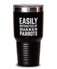 Funny Bird Tumbler Easily Distracted By Quaker Parrots Tumbler 30oz Stainless Steel