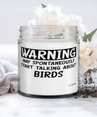 Funny Bird watching Candle Warning May Spontaneously Start Talking About Bird Watching 9oz Vanilla Scented Candles Soy Wax