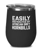 Funny Bird Wine Tumbler Easily Distracted By African Grey Hornbills Stemless Wine Glass 12oz Stainless Steel