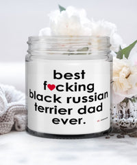 Funny Black Russian Terrier Dog Candle B3st F-cking Black Russian Terrier Dad Ever 9oz Vanilla Scented Candles Soy Wax