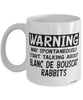 Funny Blanc de Bouscat Rabbit Mug May Spontaneously Start Talking About Blanc de Bouscat Rabbits Coffee Cup White