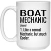 Funny Boat Mechanic Mug Gift Like A Normal Mechanic But Much Cooler Coffee Cup 15oz White 21504