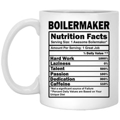 Funny Boilermaker Mug Nutrition Facts Coffee Cup 11oz White XP8434