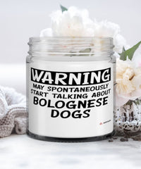 Funny Bolognese Candle Warning May Spontaneously Start Talking About Bolognese Dogs 9oz Vanilla Scented Candles Soy Wax