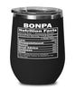 Funny Bonpa Nutritional Facts Wine Glass 12oz Stainless Steel