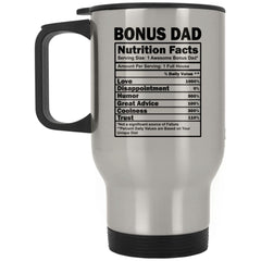 Funny Bonus Dad Nutrition Facts Travel Mug 14oz Stainless Steel XP8400S