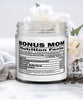 Funny Bonus Mom Candle Nutrition Facts 9oz Vanilla Scented Candles Soy Wax