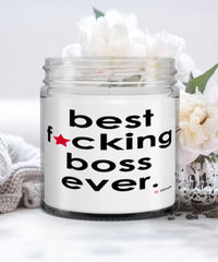 Funny Boss Candle B3st F-cking Boss Ever 9oz Vanilla Scented Candles Soy Wax