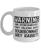 Funny Bourbonnais Grey Rabbit Mug Warning May Spontaneously Start Talking About Bourbonnais Grey Coffee Cup White