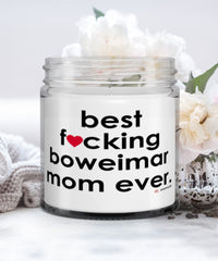 Funny Boweimar Dog Candle B3st F-cking Boweimar Mom Ever 9oz Vanilla Scented Candles Soy Wax