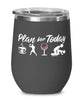 Funny Boxer Wine Glass Adult Humor Plan For Today Boxing 12oz Stainless Steel Black
