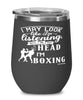 Funny Boxer Wine Glass I May Look Like I'm Listening But In My Head I'm Boxing 12oz Stainless Steel Black
