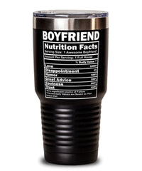 Funny Boyfriend Nutrition Facts Tumbler 30oz Stainless Steel