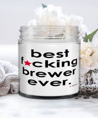 Funny Brewer Candle B3st F-cking Brewer Ever 9oz Vanilla Scented Candles Soy Wax