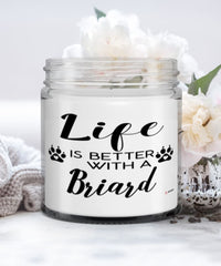 Funny Briard Dog Candle Life Is Better With A Briard 9oz Vanilla Scented Candles Soy Wax