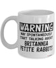 Funny Britannia Petite Rabbit Mug Warning May Spontaneously Start Talking About Britannia Petite Coffee Cup White