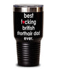 Funny British Shorthair Cat Tumbler B3st F-cking British Shorthair Dad Ever 30oz Stainless Steel