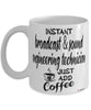 Funny Broadcast Sound Engineering Technician Mug Instant Broadcast and Sound Engineering Technician Just Add Coffee Cup White