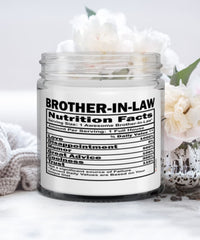 Funny Brother-in-law Candle Nutrition Facts 9oz Vanilla Scented Candles Soy Wax