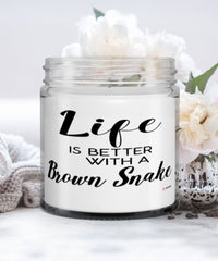 Funny Brown Snake Candle Life Is Better With A Brown Snake 9oz Vanilla Scented Candles Soy Wax