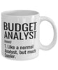 Funny Budget Analyst Mug Like A Normal Analyst But Much Cooler Coffee Cup 11oz 15oz White