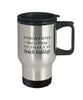 Funny Bulldog Travel Mug Introverted But Willing To Discuss French Bulldogs 14oz Stainless Steel Black