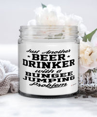 Funny Bungee Jumper Candle Just Another Beer Drinker With A Bungee Jumping Problem 9oz Vanilla Scented Candles Soy Wax