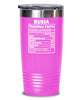 Funny Busia Nutrition Facts Tumbler 20oz 30oz Stainless Steel