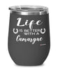 Funny Camargue Horse Wine Glass Life Is Better With A Camargue 12oz Stainless Steel Black