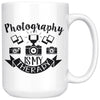 Funny Camera Photographer Mug Photography Is My Therapy 15oz White Coffee Mugs