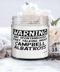 Funny Campbell Albatross Candle Warning May Spontaneously Start Talking About Campbell Albatross 9oz Vanilla Scented Candles Soy Wax