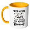 Funny Camping Mug Weekend Forecast Camping White 11oz Accent Coffee Mugs