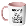 Funny Camping Mug Weekend Forecast Camping White 11oz Accent Coffee Mugs
