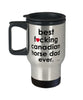 Funny Canadian Horse Travel Mug B3st F-cking Canadian Horse Dad Ever 14oz Stainless Steel