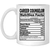 Funny Career Counselor Mug Nutrition Facts Coffee Cup 11oz White XP8434