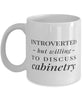 Funny Carpenter Cabinet Maker Mug Introverted But Willing To Discuss Cabinetry Coffee Mug 11oz White