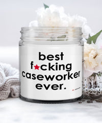 Funny Caseworker Candle B3st F-cking Caseworker Ever 9oz Vanilla Scented Candles Soy Wax