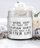 Funny Caspian Horse Candle I Work Hard So That My Caspian Can Have A Better Life 9oz Vanilla Scented Candles Soy Wax