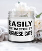 Funny Cat Candle Easily Distracted By Burmese Cats 9oz Vanilla Scented Candles Soy Wax
