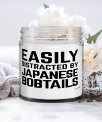 Funny Cat Candle Easily Distracted By Japanese Bobtails 9oz Vanilla Scented Candles Soy Wax