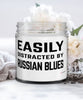Funny Cat Candle Easily Distracted By Russian Blues 9oz Vanilla Scented Candles Soy Wax