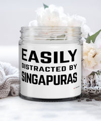 Funny Cat Candle Easily Distracted By Singapuras 9oz Vanilla Scented Candles Soy Wax
